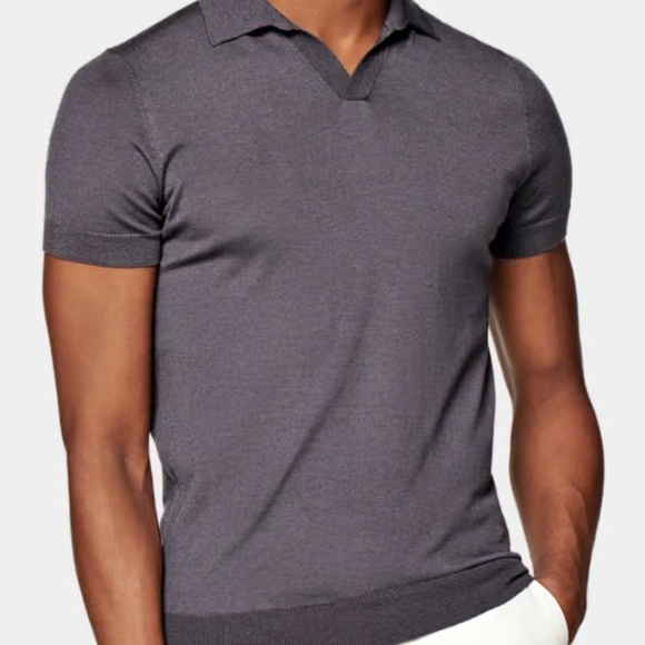 Purple Merino Buttonless Polo - S - Picture 13 of 14